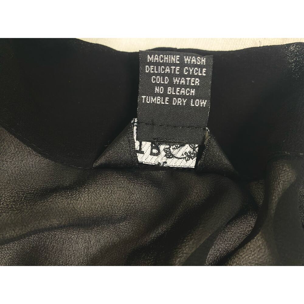 CITRON Black Sheer Silk Kimono Floral Butterflies US MEDIUM - Picture 15 of 15